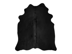 Alfombra de piel de vaca auténtica negro 150x170 cm ES59773
