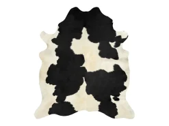 Alfombra de piel de vaca real negro y blanco 150x170 cm