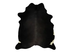 Alfombra de piel de vaca auténtica negro 150x170 cm