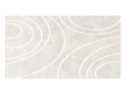 Alfombra de piel sintética en relieve con patrones circulares, 120 x 160 cm, Beige, PAOLISI