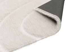 Alfombra de piel sintética en relieve con motivos circulares, 200 x 290 cm, Beige, PAOLISI