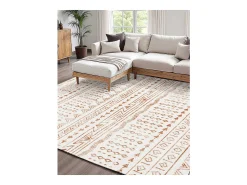 Alfombra de Salón SucceBuy, 1,5 x 2,1 m, Alfombra Grande para Dormitorio, Lavable, Antideslizante, Suave y Cómoda, Estilo Moderno, para Dormitorio, Beige