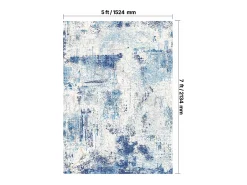 Alfombra de Salón SucceBuy, 1,5 x 2,1 m, Alfombra Grande para Dormitorio, Lavable, Antideslizante, Suave y Cómoda, Estilo Moderno, para Dormitorio, Azul