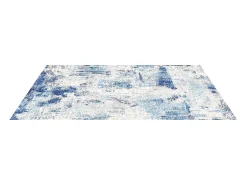 Alfombra de Salón SucceBuy, 1,5 x 2,1 m, Alfombra Grande para Dormitorio, Lavable, Antideslizante, Suave y Cómoda, Estilo Moderno, para Dormitorio, Azul