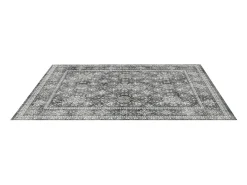 Alfombra de Salón SucceBuy, 2,4 x 3 m, Alfombra Grande para Dormitorio Lavable y Antideslizante, Suave y Cómoda, Estilo Vintage, para Dormitorio, Entrada, Gris