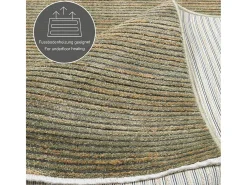 Alfombra de tejido plano con aspecto corto 60x130 cm Verde Corduletta