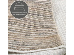 Alfombra de tejido plano con aspecto corto 240x340 cm Beige Corduletta