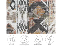 Alfombra de tejido plano con aspecto vintage 160x230 cm Beige multi Corduletta