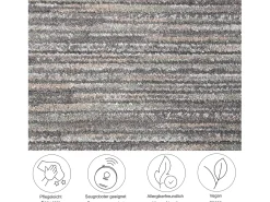 Alfombra de tejido plano con aspecto corto 80x280 cm Gris oscuro Corduletta