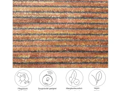 Alfombra de tejido plano con aspecto corto 160x230 cm Óxido Corduletta