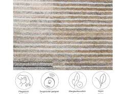 Alfombra de tejido plano con aspecto de patchwork 240x290 cm Beige Corduletta