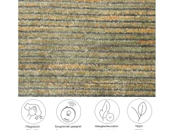 Alfombra de tejido plano con aspecto corto 190x240 cm Verde Corduletta