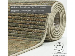 Alfombra de tejido plano con aspecto corto 190x240 cm Verde Corduletta