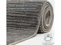 Alfombra de tejido plano con aspecto corto 190x240 cm Gris oscuro Corduletta
