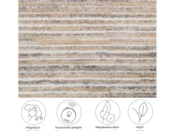 Alfombra de tejido plano con aspecto corto 240x290 cm Beige Corduletta