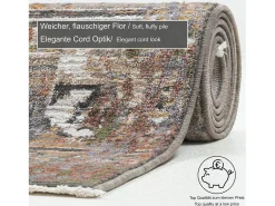 Alfombra de tejido plano con aspecto vintage 120x180 cm Beige multi Corduletta