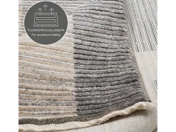 Alfombra de tejido plano con aspecto de patchwork 40x60 cm Beige Corduletta