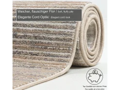 Alfombra de tejido plano con aspecto corto 160x230 cm Beige Corduletta