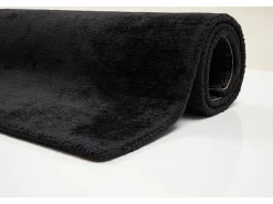 Alfombra de viscosa tejida a mano 65x135 cm Negro Shine