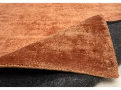 Alfombra de viscosa tejida a mano 140x200 cm Cobre Shine