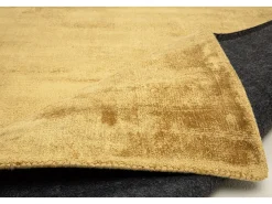 Alfombra de viscosa tejida a mano 85x155 cm Camello Shine
