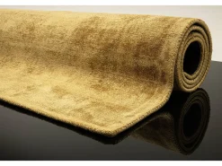 Alfombra de viscosa tejida a mano 85x155 cm Camello Shine
