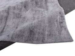 Alfombra de viscosa tejida a mano 85x155 cm Antracita Shine