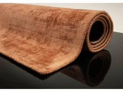 Alfombra de viscosa tejida a mano 160x230 cm Cobre Shine