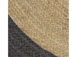 Alfombra de yute hecha a mano con borde gris oscuro 150 cm