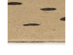 Alfombra de yute hecha a mano con estampado de lunares de 90 cm