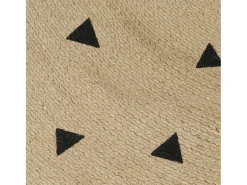 Alfombra de yute hecha a mano con estampado de triángulos 120 cm