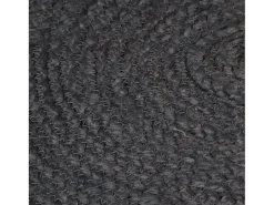 Alfombra de yute hecha a mano redonda de 90 cm gris oscuro
