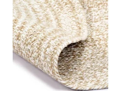 Alfombra de Yute Hecha a Mano Blanca y Natural 90 cm