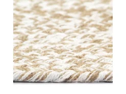 Alfombra de Yute Hecha a Mano Blanca y Natural 90 cm
