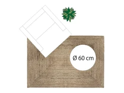 Alfombra de Yute Natural Beige 120x170 cm - Resistente, Auténtica y Fácil de Mantener