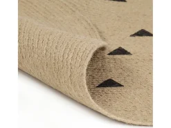 Alfombra de yute tejida a mano estampado de triángulos 150 cm