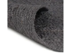 Alfombra de yute tejida a mano 90 cm gris oscuro