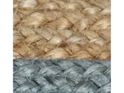 Alfombra de yute tejida a mano con borde verde oliva 150 cm