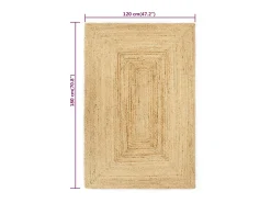 Alfombra de yute tejida a mano natural 120x180 cm ES18307