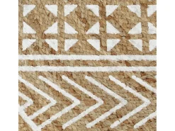 Alfombra de yute tejida a mano con estampado blanco 90 cm ES69136