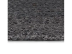 Alfombra de yute tejida a mano redonda gris 90 cm ES53064