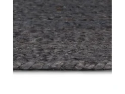 Alfombra de yute tejida a mano 120 cm gris oscuro
