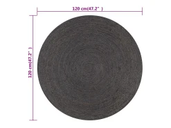 Alfombra de yute tejida a mano 120 cm gris oscuro