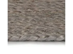 Alfombra de yute tejida a mano redonda gris 150 cm ES65036