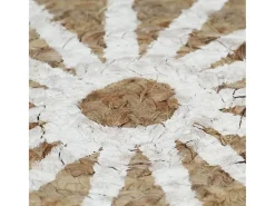 Alfombra de yute tejida a mano con estampado blanco 120 cm ES62763