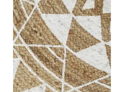 Alfombra de yute tejida a mano con estampado blanco 120 cm ES62763