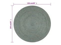Alfombra de yute tejida a mano 150 cm verde oliva