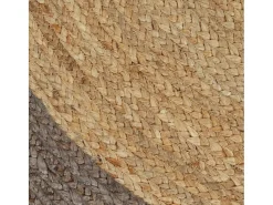 Alfombra de yute tejida a mano con borde gris 120 cm