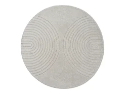 Alfombra Elisa Diseño Geométrico, Gris, 120 cm, Redondo