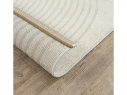 Alfombra Elisa Diseño Geométrico, Crema, 120 x 160 cm